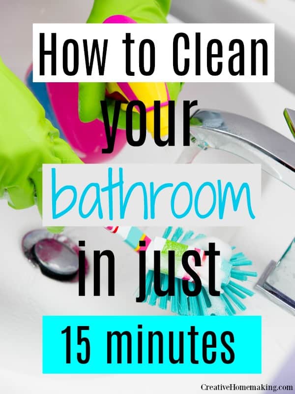 Take the bathroom cleaning challenge! Clean your bathroom with these 12 easy steps and have your bathroom completely cleaned in 15 minutes or less. 
