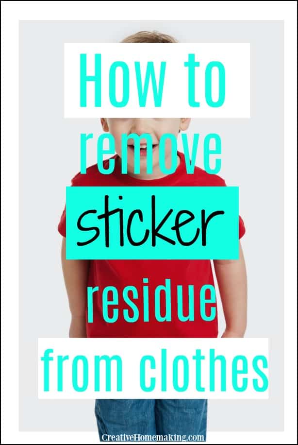 Clever tips for removing sticker residue from clothing and shirts.