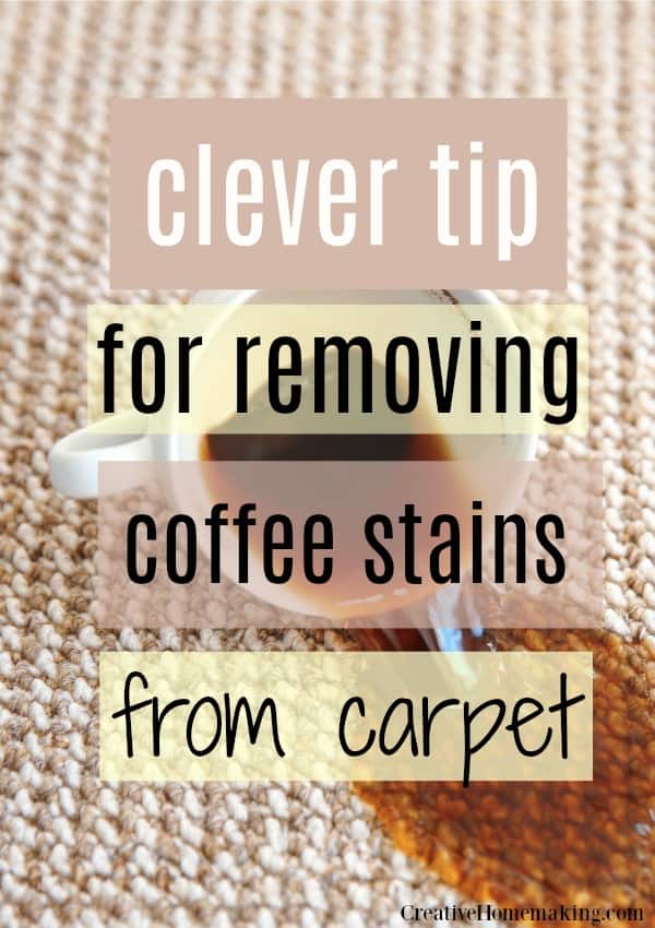 Clever tips for removing coffee stains from carpet. My favorite carpet cleaning hack!