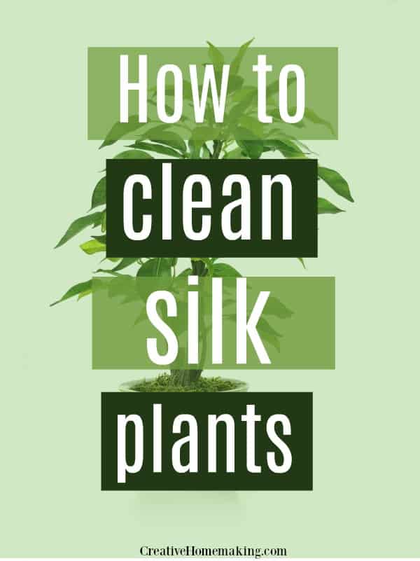 Clever tip for how to clean the leaves on artificial silk plants.