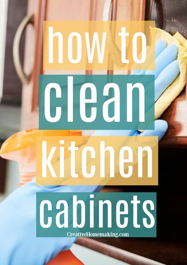 Easy DIY tips for cleaning kitchen cabinets. Some of my favorite kitchen cleaning tips!