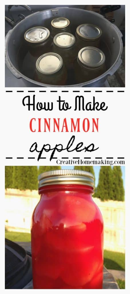 Easy recipe for canning cinnamon apples. One of my favorite fall apple canning recipes!