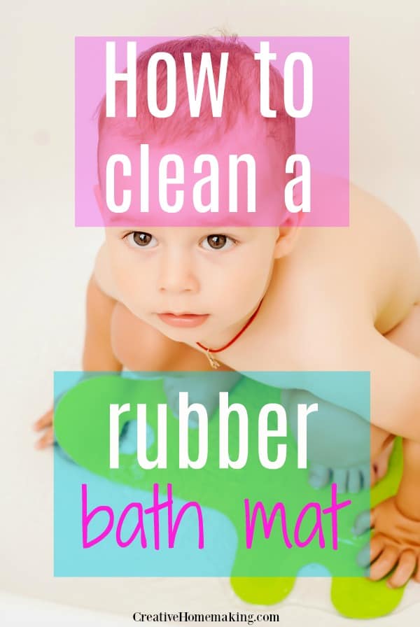 Easy tips for cleaning a rubber bath mat. One of my favorite bathroom cleaning hacks!