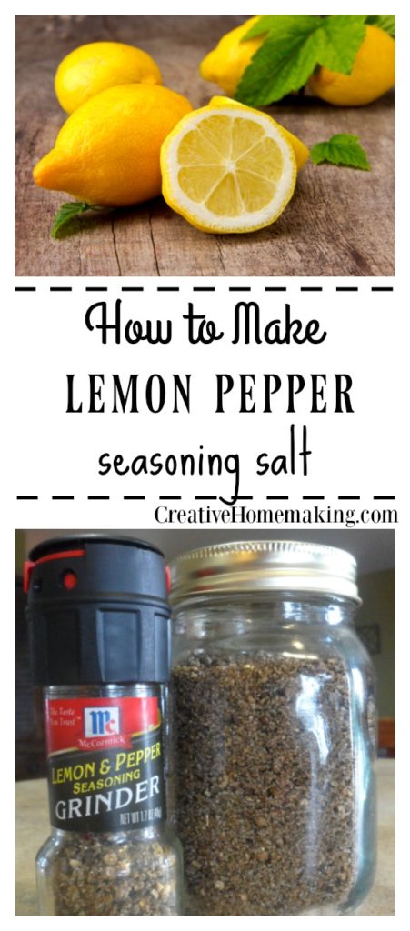 Easy recipe for homemade lemon pepper seasoning salt. One of my favorite homemade seasoning mixes!