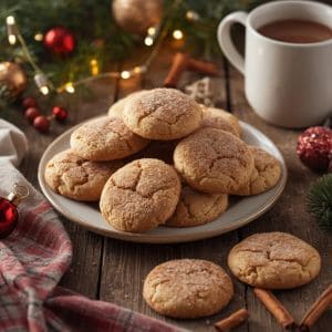 Gift box filled with homemade snickerdoodles Christmas cookiesv