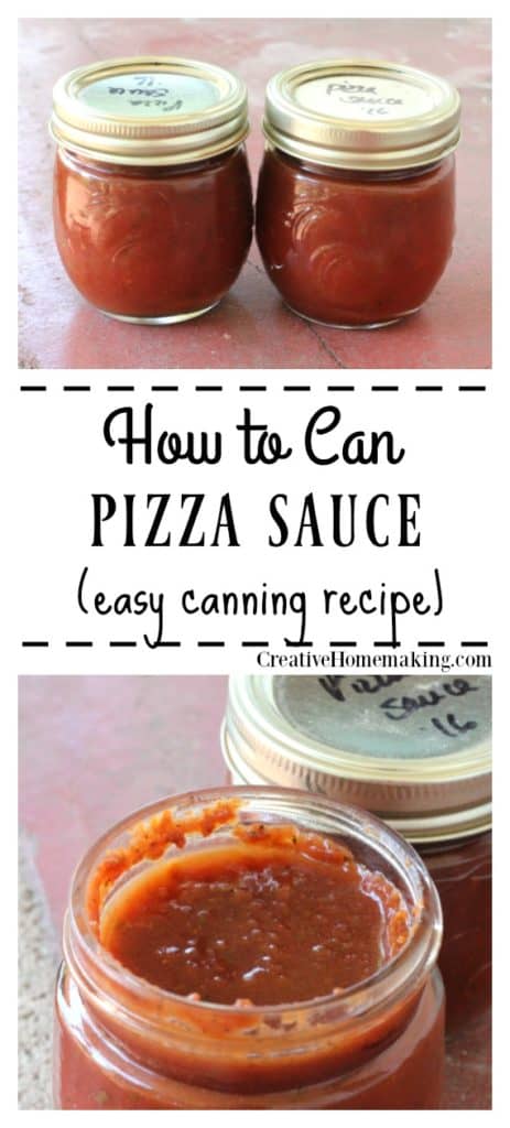 Jars of homemade pizza sauce