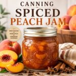 Turn fresh summer peaches into rich, flavorful spiced peach jam with this easy canning recipe. The perfect blend of sweet peaches and cozy spices makes this a pantry favorite for breakfast, baking, and homemade gifts. Great for from scratch living, canning, and preserving seasonal peach recipes.