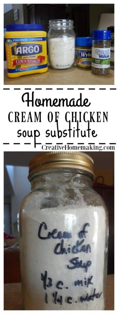 Homemade cream of chicken soup mix. Homemade cream of chicken soup not only tastes better than store bought, it is less expensive!