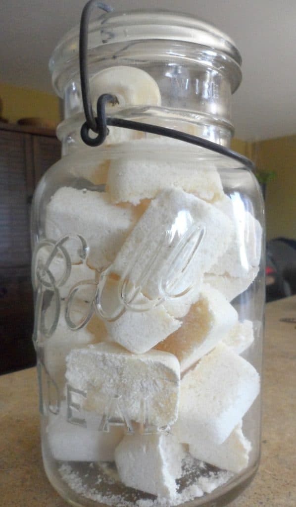 Easy DIY dishwasher detergent tablets. One of my favorite kitchen cleaning hacks!