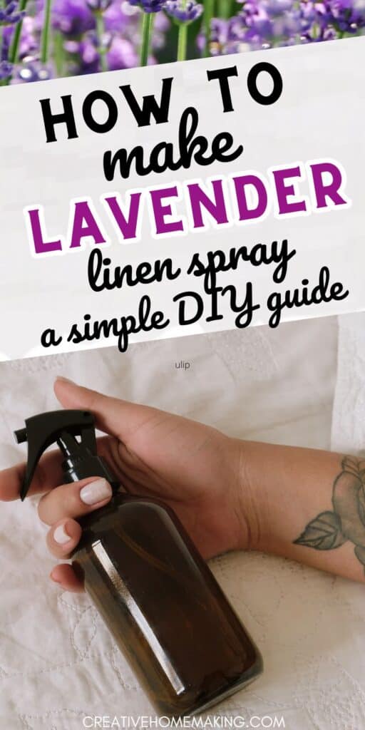 Transform your bedtime routine with a DIY lavender linen spray! Just mix water, witch hazel, and a few drops of lavender essential oil in a spray bottle. Spritz your linens before bedtime for a relaxing and soothing sleep experience.
