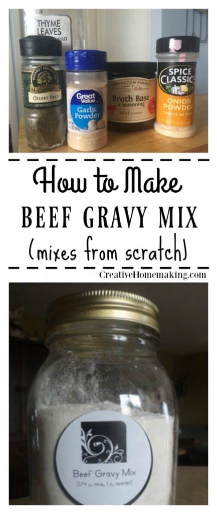 Recipe for easy inexpensive beef gravy mix from scratch.