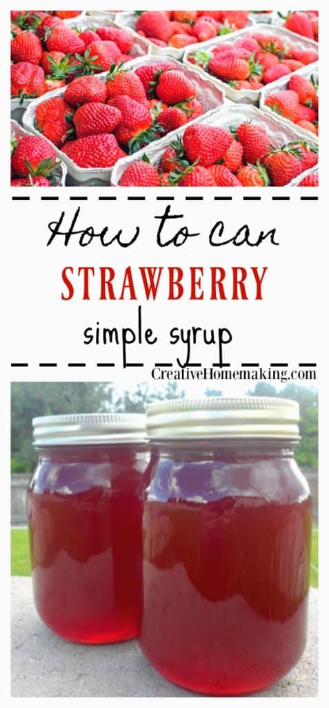 Easy recipe for canning strawberry syrup to put on pancakes, ice cream or mix into a homemade Italian Soda.