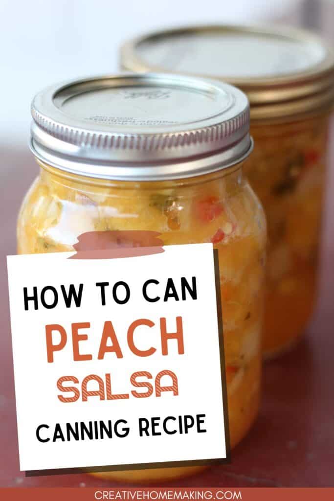 Easy recipe for canning mango peach salsa. My favorite peach salsa made from fresh peaches!