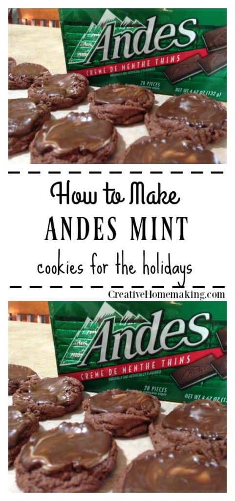 Easy recipe for Andes Mint Cookies. One of my favorite Christmas cookie recipe ideas for holiday cookie exchanges!