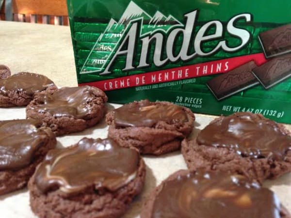 Easy recipe for Andes Mint Cookies. One of my favorite Christmas cookie recipe ideas for holiday cookie exchanges!