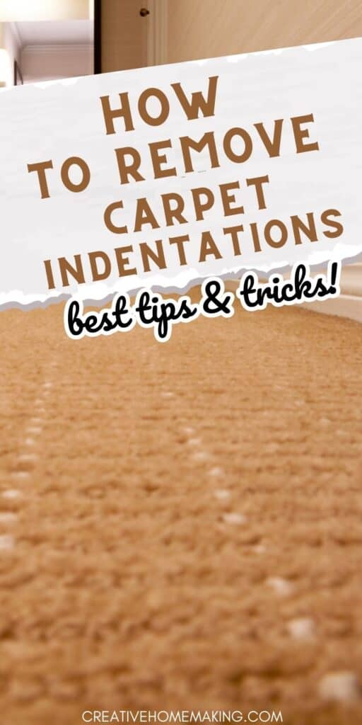 How to get rid of carpet indentations. Some of my favorite carpet cleaning tips related to home care.