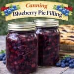 Learn how to make rich, delicious blueberry pie filling and preserve it in jars with this easy canning recipe. Perfect for pies, cobblers, crisps, cheesecakes, and quick desserts all year long.