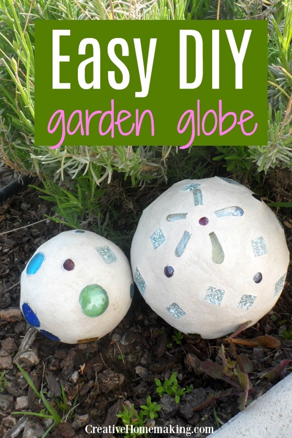 An easy weekend project, these DIY garden globes look like they are made out of concrete.