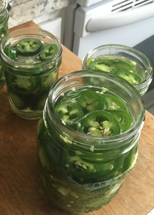 Easy recipe for canning pickled jalapenos.
