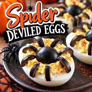 Spider Deviled Eggs for Halloween