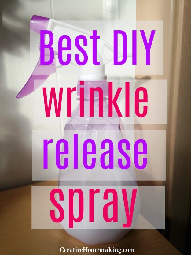 The best DIY wrinkle release spray for clothing or curtains. One of my favorite laundry cleaning hacks!