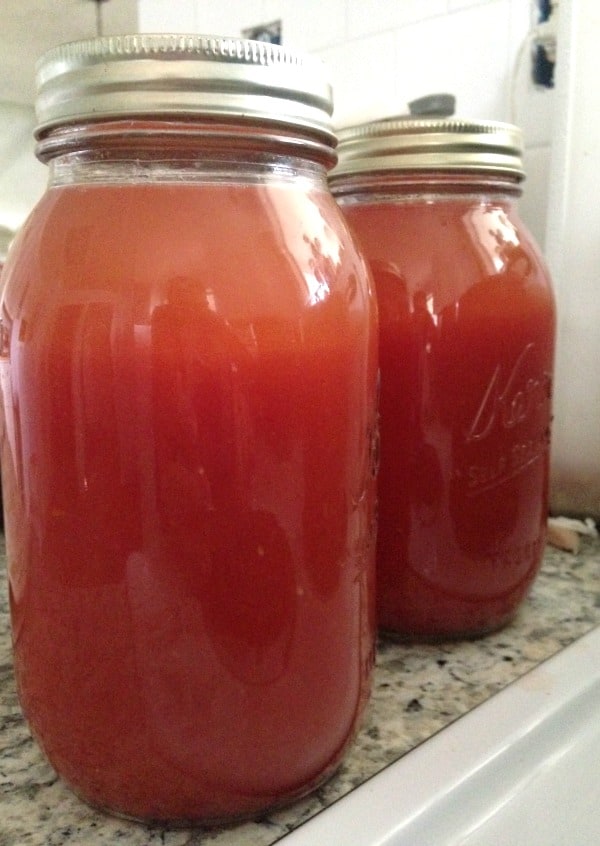 Jar of homemade V8 juice