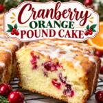 This cranberry orange pound cake is a delicious combination of sweet citrus flavor and tart cranberries! The moist, buttery cake is topped with a simple orange glaze that makes every slice extra special. It's perfect for Christmas dessert tables, holiday brunch, afternoon coffee, or sharing with family and friends. Save this cranberry orange pound cake recipe for your holiday baking!