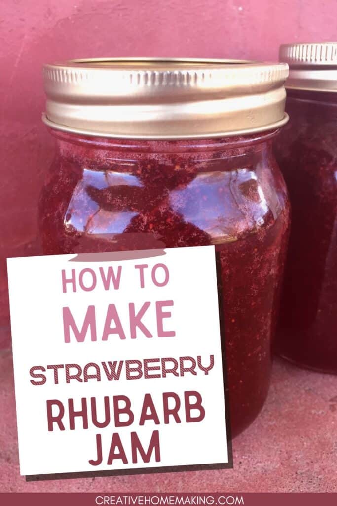 Easy strawberry rhubarb jam recipe. One of my favorite summer ideas for canning!