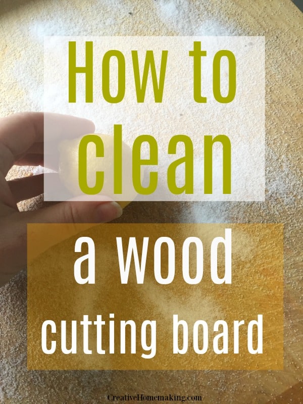 Clever kitchen cleaning hack for deep cleaning a wood cutting board.