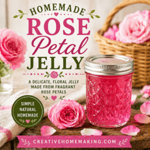 Learn how to make rose petal jelly with this simple, beautiful recipe. A delicate floral jelly perfect for gifting or spring canning. You’ll also love other flower jellies like dandelion, lavender, and violet.