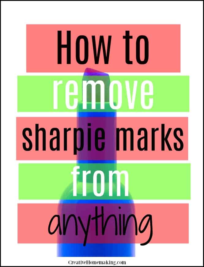 How to remove sharpie marks or permanent marker stains from anything! Remove sharpie marks from plastic, wood, skin, clothes, carpet, walls, with these easy expert cleaning tips.