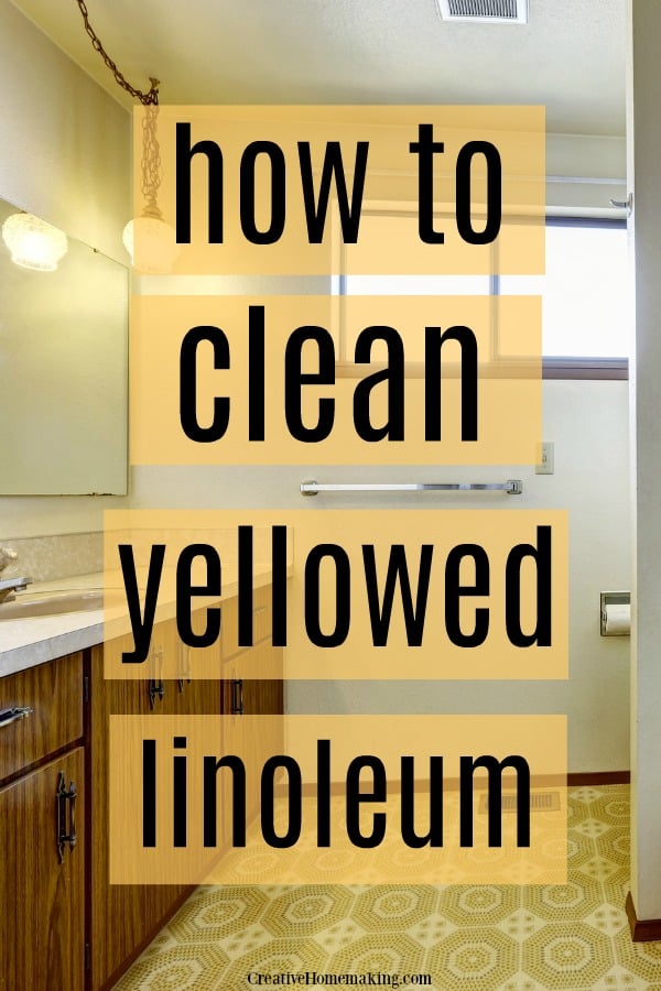 Easy tip for cleaning yellowed linoleum floors. One of my favorite kitchen and bathroom cleaning hacks!