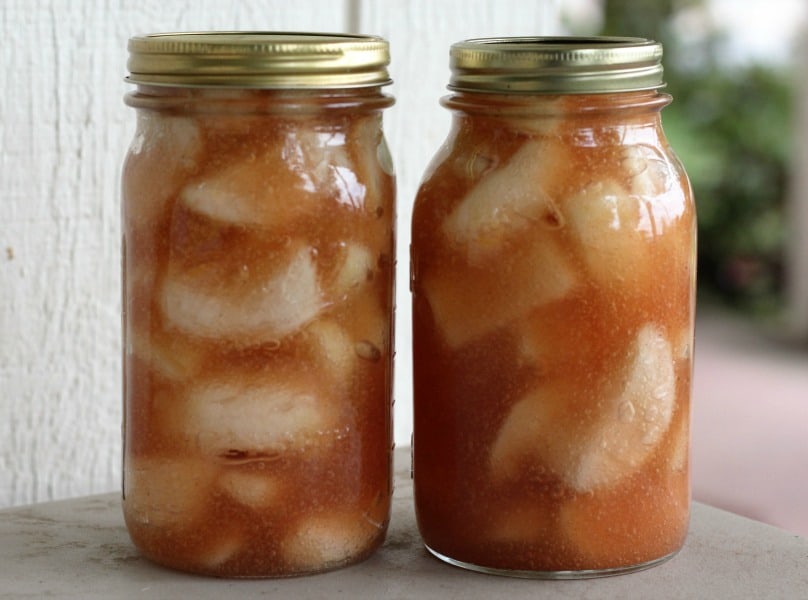 Easy recipe for canning apple pie filling. One of my favorite fall canning recipes!