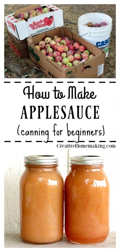 Canning applesauce. Easy recipe for making homemade applesauce.