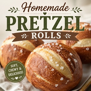 Make these soft, chewy pretzel rolls from scratch for a delicious homemade bread treat. With their golden crust and salty pretzel flavor, they're perfect for sandwiches, burgers, holiday meals, or a cozy dinner at home. Add this recipe to your homemade bread and baking collection!