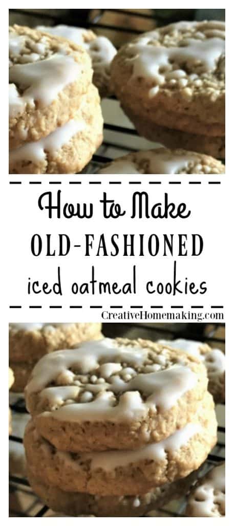 Recipe for old fashioned iced oatmeal cookies. One of my favorite easy cookie recipes!