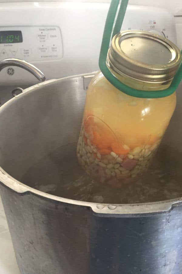 One of my favorite soup canning recipes for homesteading cooking from scratch! Step by step canning instructions. Pressure canning instructions included. A must have recipe for the self sufficient homestead.