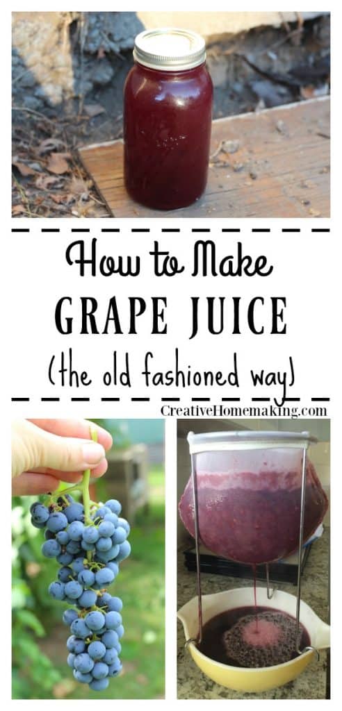 Easy recipe for canning homemade grape juice. This grape juice recipe will show you how to made grape juice just like grandma did!