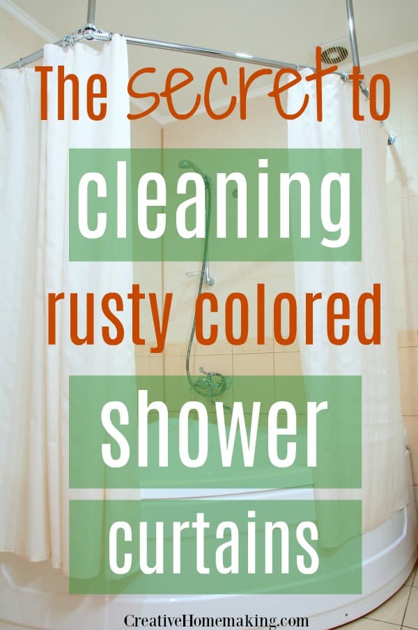 My favorite cleaning hacks for washing rust colored shower curtains and shower curtain liners. Find out what makes rust stains disappear like magic!