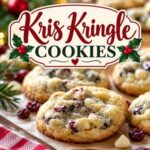 Add a little holiday magic to your cookie platter with these Kris Kringle cookies! Filled with cranberries and white chocolate, they're a wonderful treat to share with family and friends. Perfect for Christmas parties, holiday baking days, and a Christmas cookie exchange. These festive cookies are sure to become a seasonal favorite.