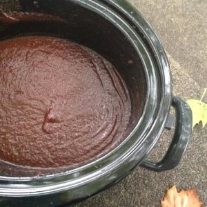 Easy canning recipe for apple butter made in your crock pot. Can it or freeze it for later.