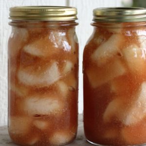 Easy recipe for canning apple pie filling. One of my favorite fall canning recipes!