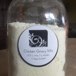 This homemade chicken gravy mix is inexpensive, easy to make, and contains no MSG.