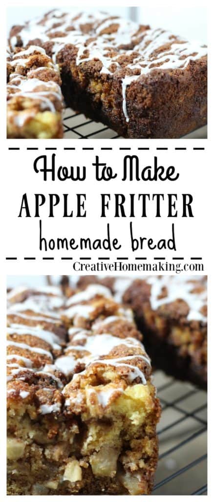 This apple fritter bread is a delicious apple dessert bread for fall or Thanksgiving.