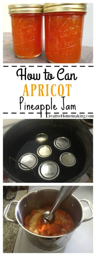 Easy recipe for making and canning apricot pineapple jam from fresh apricots.