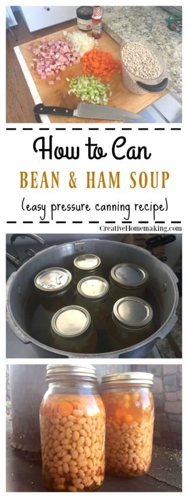How to can homemade bean and ham soup. Step by step pressure canning for beginners.