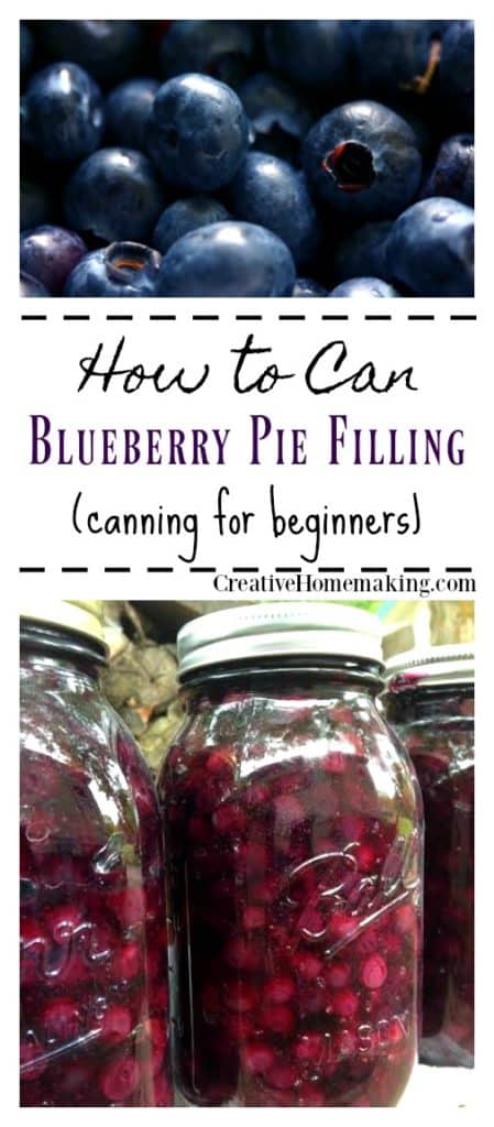 Canning blueberry pie filling, easy recipe for making and canning homemade blueberry pie filling from fresh blueberries.