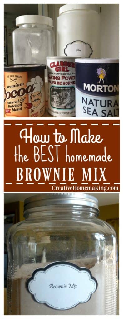 Easy recipe for homemade brownie mix. A great inexpensive alternative to store bought mixes.