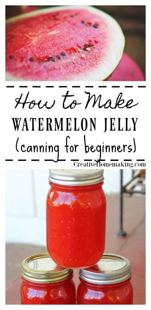 Canning watermelon jelly for beginners. This watermelon jelly is very easy to make and has a wonderfully light melon flavor.