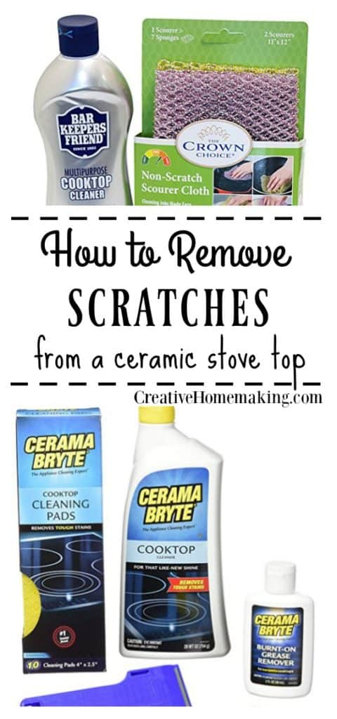 Easily clean and/or remove a scratch from your black ceramic glass stove top or cooktop with these helpful tips.